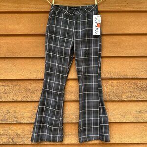 Almost Famous 90s Flare Black & Grey Plaid Bell Bottom Pants Size 5
